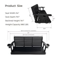 thumbnail image 2 of Innovaze 5 Ft Outdoor Wooden Porch Swing with Cupholders, Heavy Duty 880 LBS for 3 Seater,All-Weather resistant, Black, 2 of 6