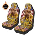 thumbnail image 3 of Uorisanigo 2 Pack Front Seat Covers, Soft Plush Auto Seat Protectors, Washable Highland Cow American Flag Automotive Seats Cover for Most Cars Trucks SUV, Easy Installation, 3 of 7