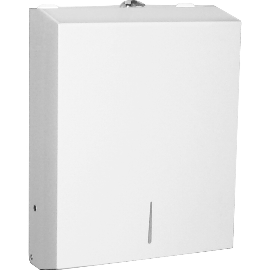 Genuine Joe C-fold/multi-fold Towel Dispenser Cabinet - C Fold, Multifold Dispenser - 13.5" Height X 11" Width X 4.3" Depth - Stainless Steel - White - 6 / Carton
