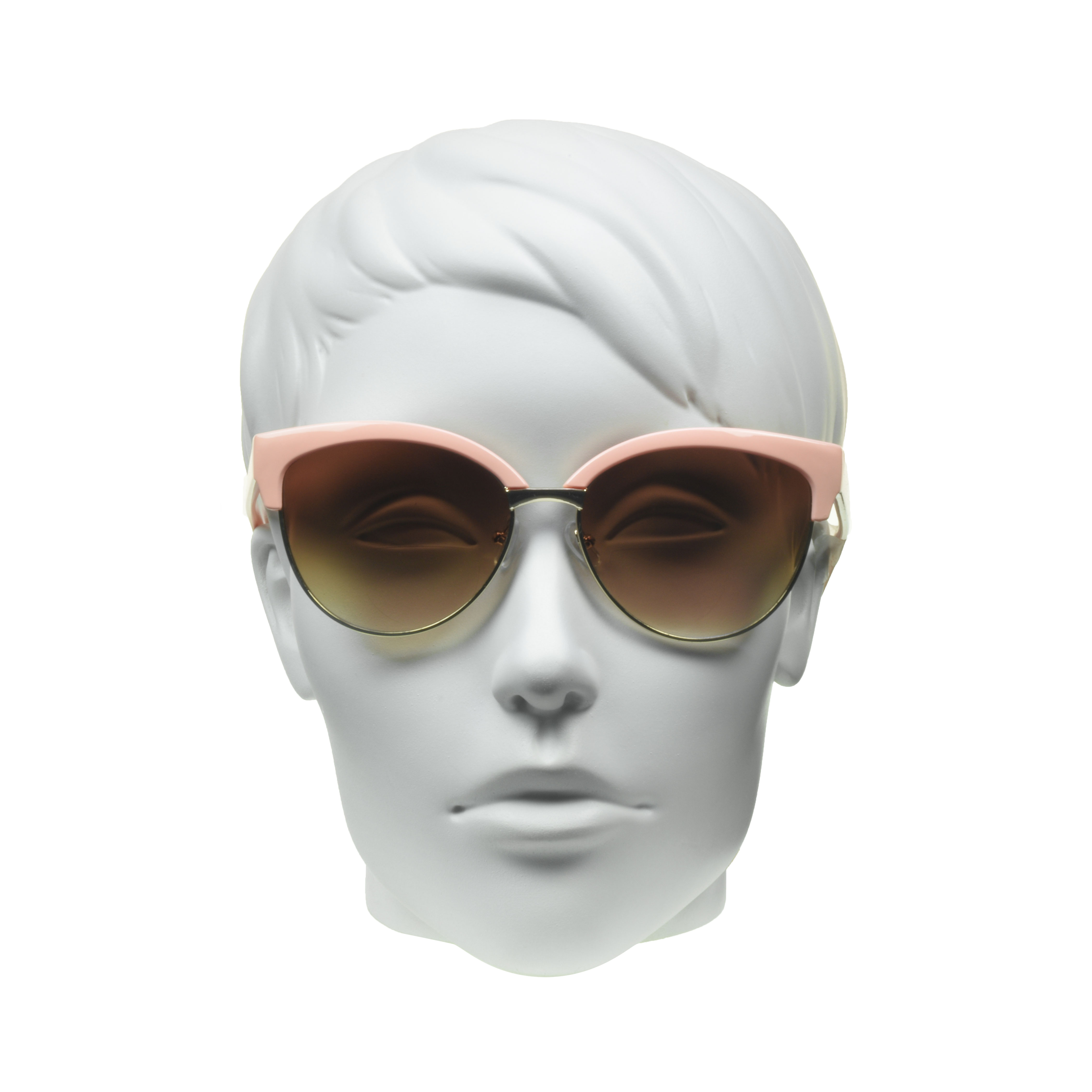proSPORT Women Bifocal Reading Cateye Fashion Horn Rim Sunglasses Pink Gold Frame Brown Lens +1.50 - image 3 of 5