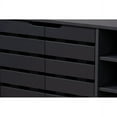 thumbnail image 6 of Baxton Studio Shirley Modern and Contemporary Dark Grey Finished 2-Door Wood Shoe Storage Cabinet with Open Shelves, 6 of 7