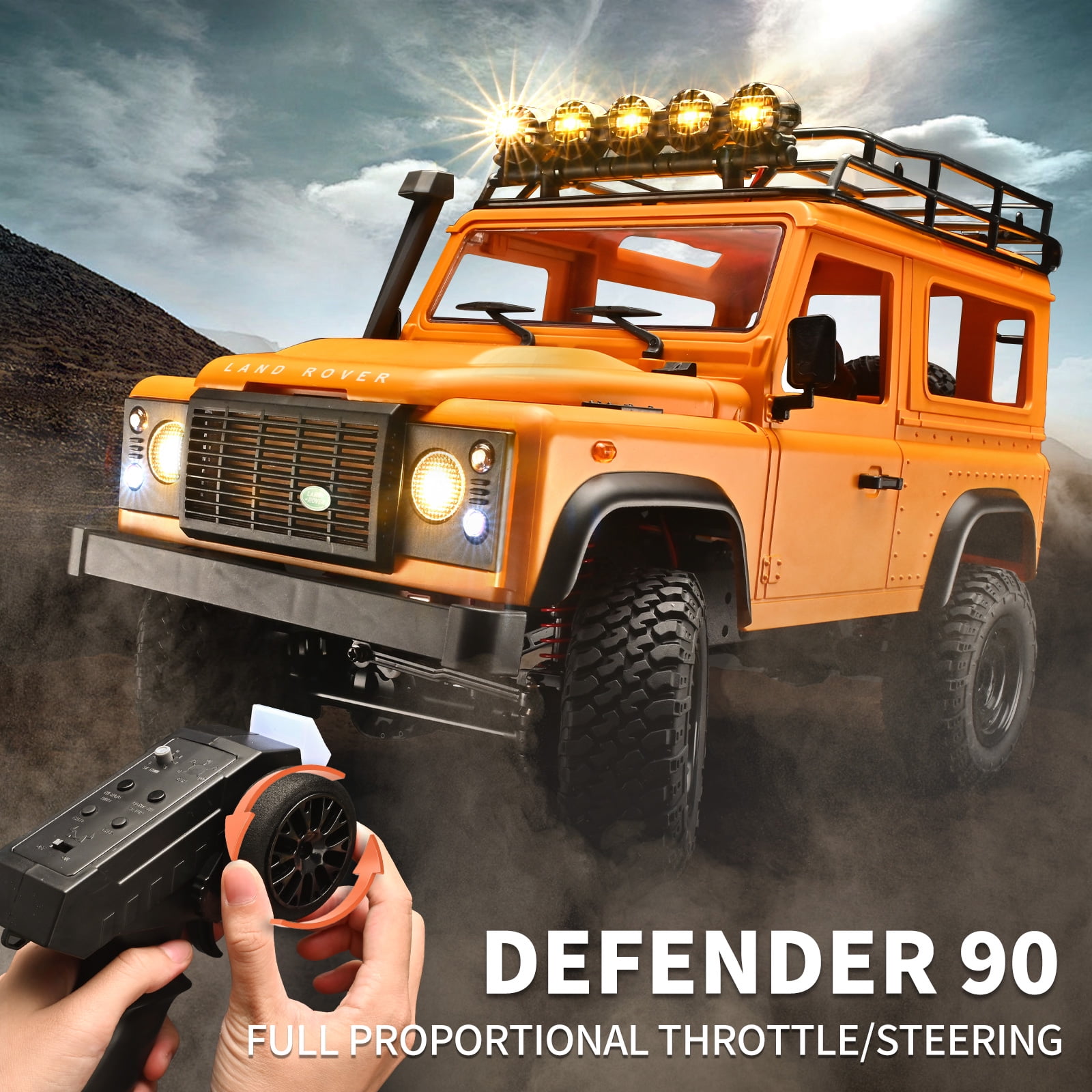 Anmyjuly 1/12 Scale Land Rover RC Rock Crawler - 4x4 RTR Off-Road Truck w/ Upgraded Chassis, 280 Motor & Proportional Control (2025 Hobby Grade Adult Toy)