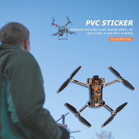 RC Skin Set for DJI Mini 3 Pro  Drone Body and Remote Control Sticker Skin PVC Skin Wrap Semi-surrounded Decal Kit for RC-N1 Remote Control + Mini 3 Pro Drone Body Accessories