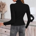 thumbnail image 4 of GILIGEGE Fashion Sweaters for Women Cozy Casual Trendy Pullover Tops Basic Casual Sweater Knitted Warm Sweater Slim Fitted Ribbed Knit Tops Fall Sweaters for Women Long Sleeve Shirts Chunky Blouse XL, 4 of 8