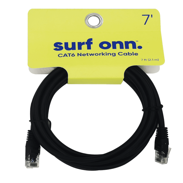 Onn. 7FT CAT6 Networking Cable, Black Color - Walmart.com