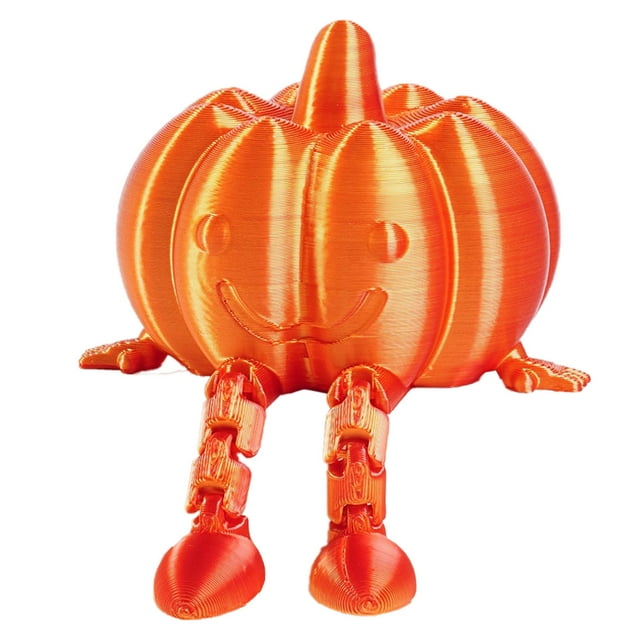 3D Articulated Sitting Pumpkin Statue for Halloween Fall Home Garden Kitchen Table Model Decorative Figurine Topadorn