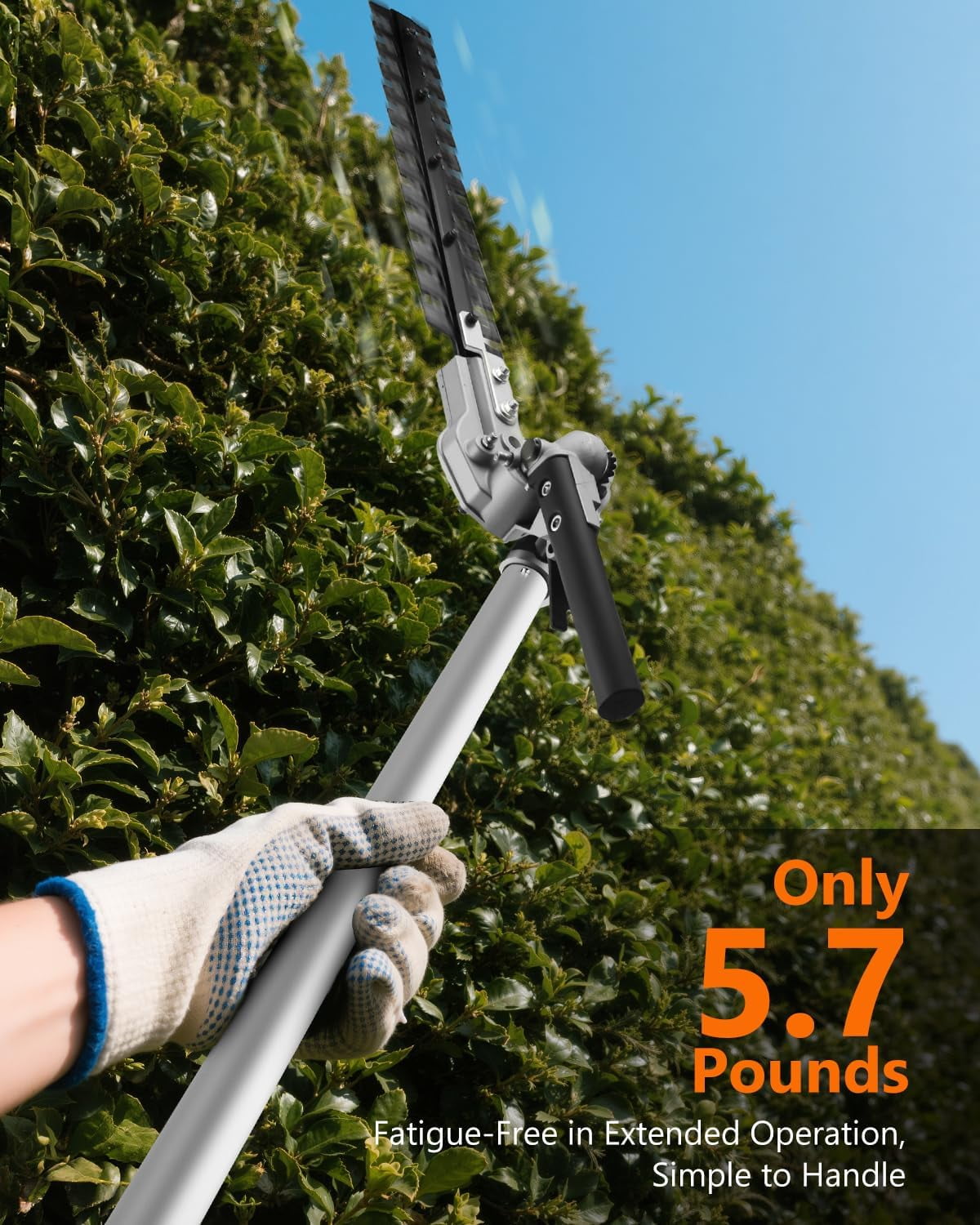 NEO-TEC 16" Hedge Trimmer Attachment Universal Dual Action Articulating,Heavy Duty Steel Material Angle 170° Adjustable for Garden Yard Hedge Shrub Trimming