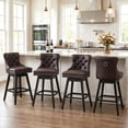 thumbnail image 4 of Fahomiss Swivel Bar Stools Counter Height Set of 4, 26" Faux Leather Kitchen Island Stools with Back, Brown, 4 of 10