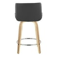 thumbnail image 6 of LumiSource Santi 24" Fixed-Height Counter Stool - Set of 2 in Zebra Wood, 6 of 9