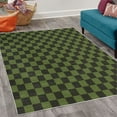 thumbnail image 2 of Checkers Game Decorative Rug, Geometric Grid Style Monochrome Squares in Traditional Game Board Design, Quality Carpet for Bedroom Dorm and Living Room, 6 Sizes, Green Charcoal, by Ambesonne, 2 of 4