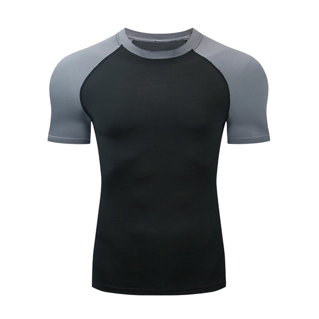 Mens Calcetines para Deportes Alto Elástico Cuello Redondo Manga Larga Camiseta de Fitness, Camisetas Casuales para Hombre para Correr Entrenamiento de Yoga