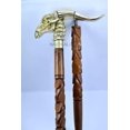 thumbnail image 2 of NAUTICALMARTUS BY Vintage Walking Stick Antique Look Designer Dragon Brass Handle Cane Handmade Gift, 2 of 4