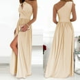 thumbnail image 6 of Aellinatey Women Sleeveless One Shoulder High Waist Solid Color Long Dress Evening Gown, 6 of 15