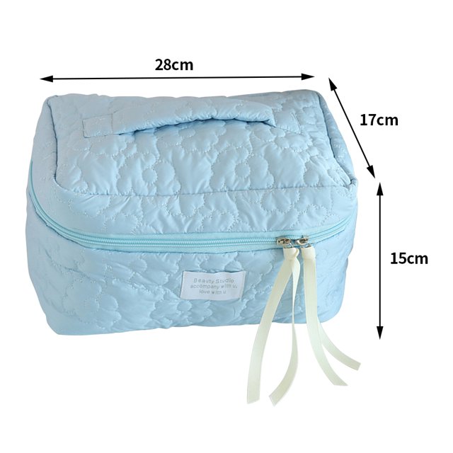 Bolsa de maquillaje de gran capacidad para mujer acolchado con estampado Ehuebsd Floral bolso de mano organizador de artículos de aseo