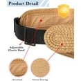 thumbnail image 5 of Womens Beach Straw Sun Visor Hat Ponytail Hole UV Protection Wide Brim Summer Cap Packable for Travel UPF 50+, 5 of 8