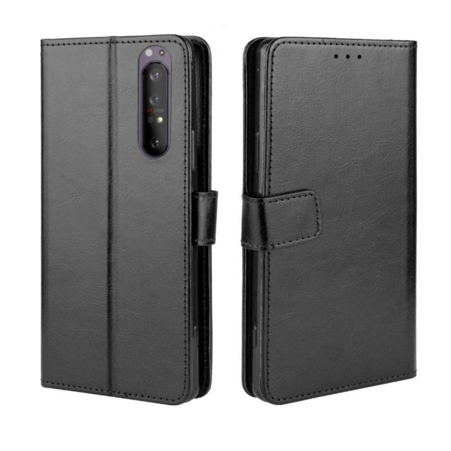 Funda tipo libro para Sony Xperia 1 II, cartera todo‑en‑uno, funda multifuncional con tarjetero y correa de muñeca desmontable