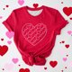 thumbnail image 2 of Pantalones Cortos para las Mujeres Sexy Impreso Suéter Superior, Día de San Valentín Casual Cuello Redondo Blusa Tee, 2 of 5