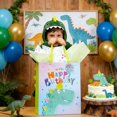 thumbnail image 4 of 15.7" Large Happy Birthday Gift Bag for Kids with Greeting Card Tissue Paper Sticker Dinosaur 3D Making Glitter Gift Wrap Bags for 3st Birthday Boys Baby Shower Celebration Kid Dinosaur Party, 4 of 4