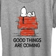 thumbnail image 3 of Peanuts - Good Things Are Coming  - Women's Short Sleeve Graphic T-Shirt, 3 of 6