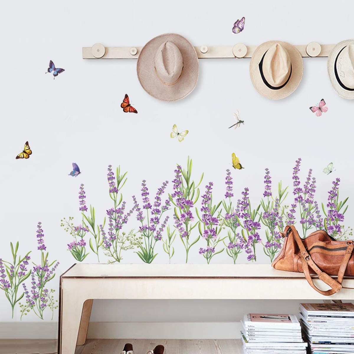 Lavender Flowers Wall Corner Decals Grass Baseboard Skirting Line Wall Stickers Living Room Bedroom Wall Art Decor Walmart Canada