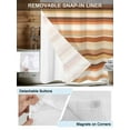 thumbnail image 3 of No Hook Cloth Fabric Shower Curtain with Snap in Liner, Brown Orange Waterproof Shower Curtains Set with See Through Top Window, Farmhouse Abstract Ombre Striped Texture Bath Curtains Shower 72"x96", 3 of 6