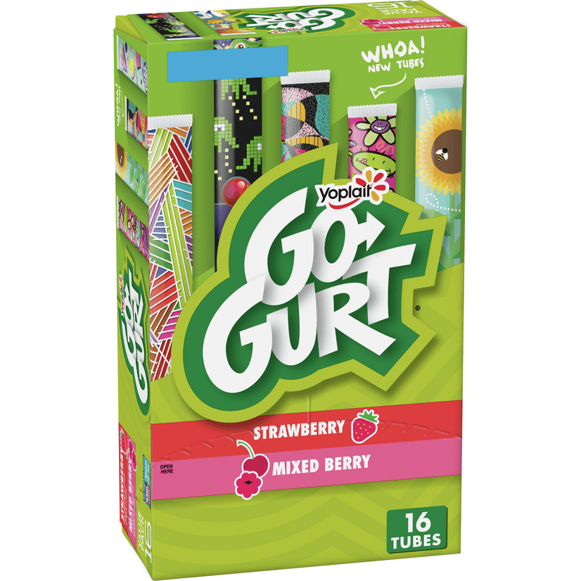 Yoplait GoGurt, Low Fat Yogurt, Strawberry & Mixed Berry Variety Pack, 32 oz