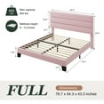 thumbnail image 7 of Amolife Full Bed Frame, Platform Bed Frame with Velvet Upholstered Slat Headboard, Pink, 7 of 7