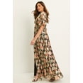 thumbnail image 4 of June & Vie Women's Plus Size Metallic Printed Maxi Dress, 4 of 6