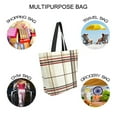 thumbnail image 7 of FORMRS Womens Canvas Tote Bag with Zipper Inner Pocket Shoulder Handbag, Cream Plaid, 7 of 7
