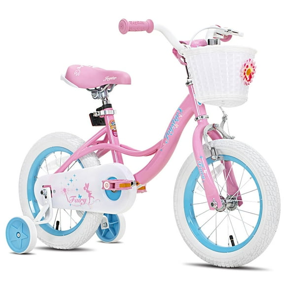 JOYSTAR Vélo pour Enfants de 16 Pouces pour Filles de 4 5 6 Ans, Vélo pour Tout-Petits avec Roues Stabilisatrices et Frein à Main pour Enfant de 4 à 6 Ans, Rose