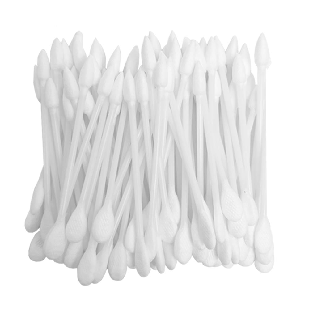  Cotton Swabs - Pointy and Round, Safe and Clean Travel Makeup  Individual Swabs (Pure Natural Cotton, Soft and Fluffy, Low Sensitization  Degree), 150 Precision Cotton Buds Per Bottle (White) 