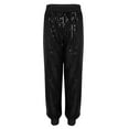 thumbnail image 6 of CHICTRY Womens Glitters Jogger Pants Shiny Sequins Sweatpants Loose Hip Hop Dance Costume Black S/M(L), 6 of 7