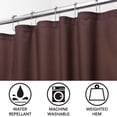 thumbnail image 3 of Soft 100% Microfiber Polyester Fabric Shower Curtain - Decorative Embossed Pattern Texture - for Bathroom Showers and Bathtubs - Machine Washable - 72" x 84" , Chocolate Brown, 3 of 5