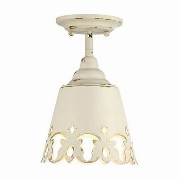 Golden Lighting 0883-SF AI Piper 5-Light Semi-Flush Outdoor Mount in Antique Ivory