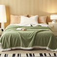 thumbnail image 2 of Ohufall 59x40 In Cream Solid Color Fleece Throw Blanket Soft Warm Cozy Blanket Decorative Gift Blanket For Couch Bed Dorm Room Student Use, 2 of 4