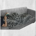 thumbnail image 6 of Psychedelic Soft Flannel Fleece Blanket, Geometric Dimension Ornament Motif with Triangle Diamond Forms Oriental Image, Cozy Plush for Indoor and Outdoor Use, 50" x 60", Black White, by Ambesonne, 6 of 6