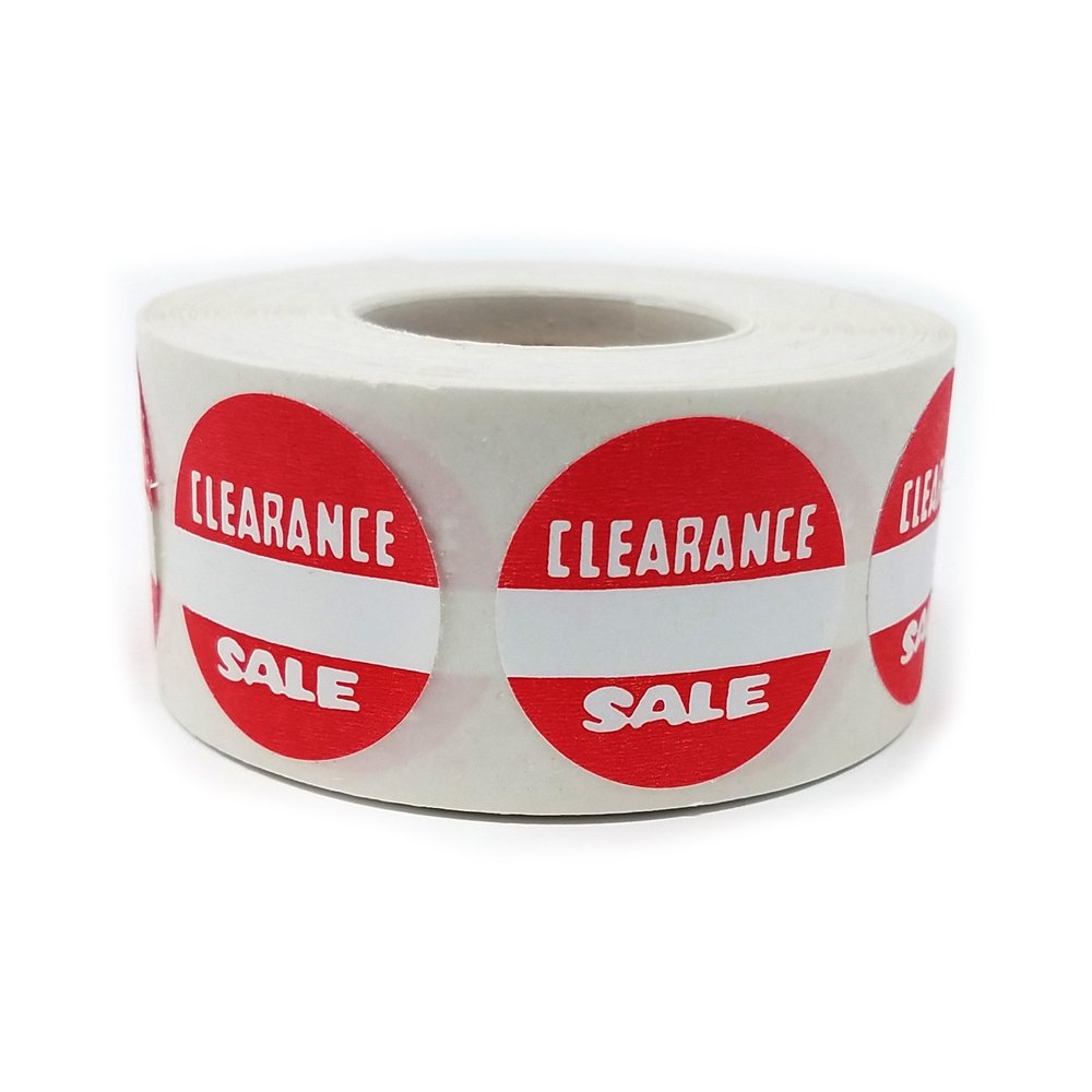 Clearance Sale Sticker Tags, 1" Round Self Adhesive Retail Merchandise