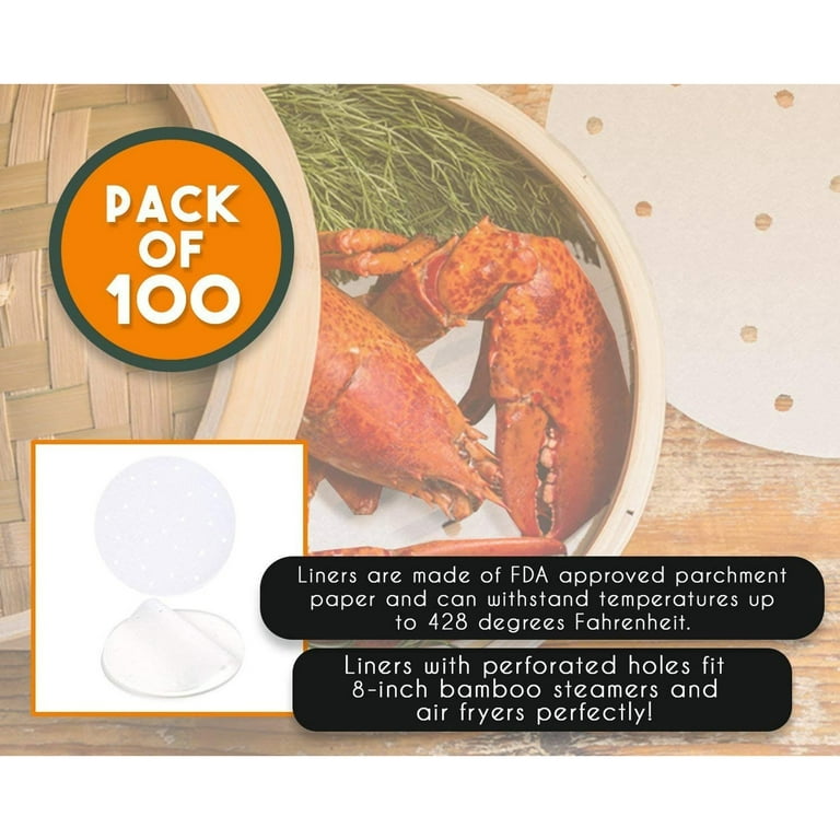 GOAUS Air Fryer 100 Pcs Round Paper Liners Disposable [Extra Large] for 8  Qt or Above Basket, 9 inch Unbleached Non-stick Parchment Paper - Yahoo  Shopping
