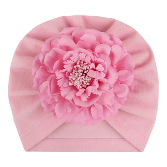 Baby Girls Nylon Headbands 0-4T, Chiffon Flowers Newborn Infant Toddler Hairbands Classic Child Hair Accessories (One Size, Pink)