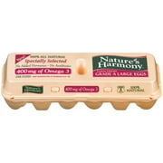 Nature's Harmony 100% All Natural Large White Eggs, 12 Count