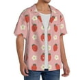 thumbnail image 2 of Uemuo Strawberry Pattern Cotton Linen Short Sleeve Shirts,Casual Lightweight Button Down Shirts,Vacation Beach Summer Tops-3X-Large, 2 of 7