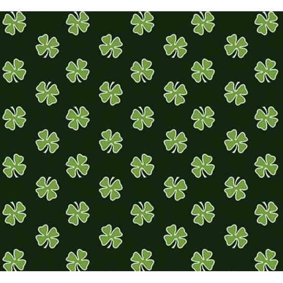 Henry Glass Hello Lucky Four Leaf Clover Black Green Cotton Fabric By Yard