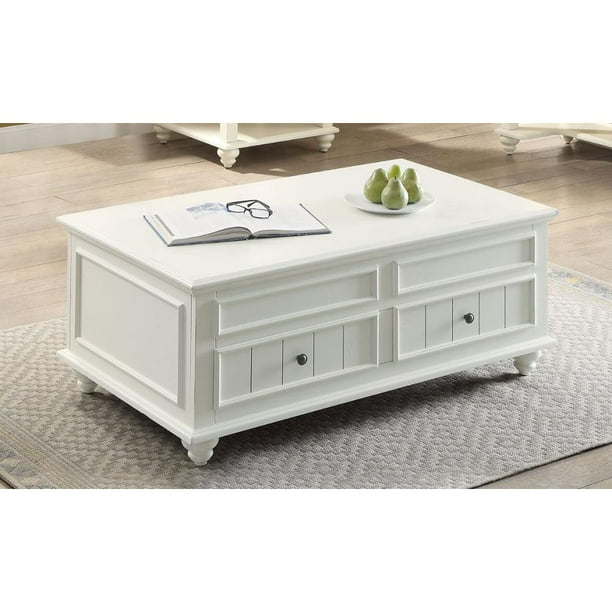 Eastvita Mini European Style Bedroom Living Room Small Counter Square Low Foot Table With Openable Mezzanine And Two Drawers Natesa Coffee In White Washed Com Eastvita Mini European Style Bedroom, Small Low Coffee Table With Drawers