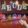 thumbnail image 1 of mtvxesu Led Marquee Letter Lights with Remote Control - Multicolor Changeable Pvc Party Decorations for Home or Events - Usb or Battery Powered - 1 Piece, 1 of 7