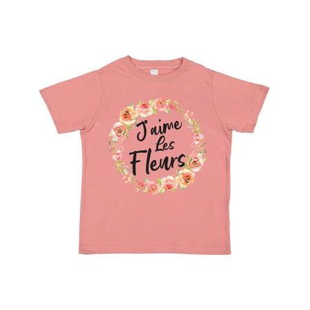 

Inktastic J aime Les Fleurs Beautiful Flower Wreath Gift Toddler Boy or Toddler Girl T-Shirt