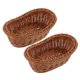 thumbnail image 1 of 2pcs Woven Baskets Wicker Woven Breads Baskets Oval Fruit Baskets Serving Holders for Vegetables Home Kitchen Restaurant Picnic Light, 1 of 3