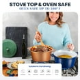 thumbnail image 3 of Gotham Steel Ceramic Hammered 5 Qt Lightweight Dutch Oven Pot with Lid & Holders, Oven Safe & Even Heat Retaining Dutch Oven for Bread Baking Sourdough, Soup, 70% Lighter than Cast Iron, Navy, 3 of 8