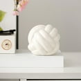 thumbnail image 4 of Ceramic Knot Decor Minimalist Bookshelf Decor Shelf Decor Accents Coffee Table Decor Decorative Objects for Living Room Bedroom Office Desktop Chain Link Decor White 3.3*3.15Inch, 4 of 5