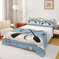 jejeloiu Happy Lake Time Twin Sheet Sets,Black Blue Beige Bedding For Men Women 3 Pieces