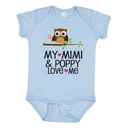 

Inktastic Mimi and Poppy Love Me Grandchild Owl Gift Baby Girl Bodysuit